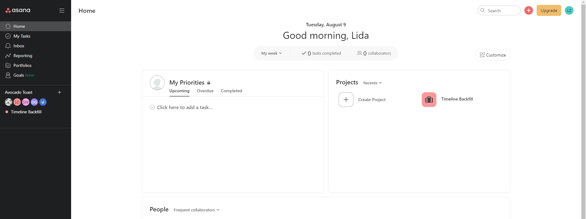 Asana Homepage