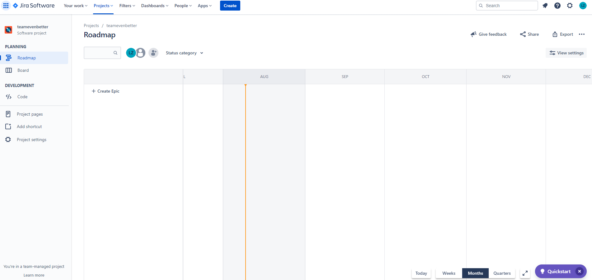 Jira Software Homepage